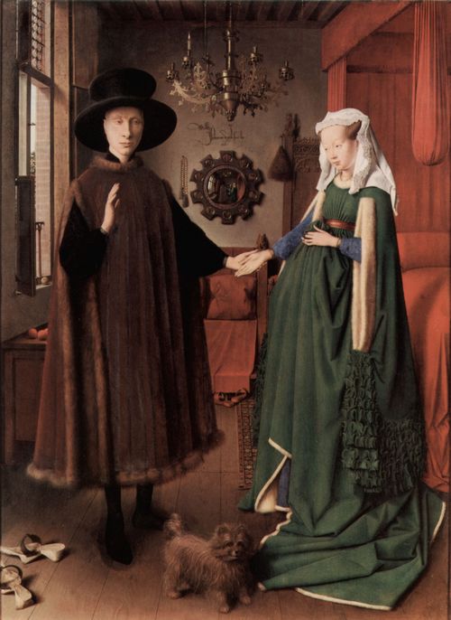 Eyck, Jan van: Arnolfini-Hochzeit, Hochzeitsbild des Giovanni Arnolfini und seine Frau Giovanna Cenami