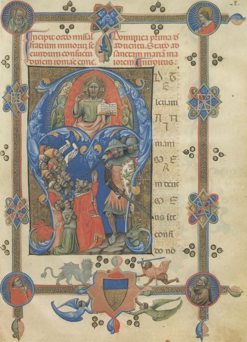 Unbekannter Buchmaler des Vatikans: Fragment aus der Missale des Kardinals Bertrand de Deux