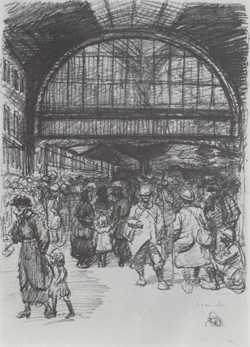 Steinlen, Theophile Alexandre: Im Bahnhof