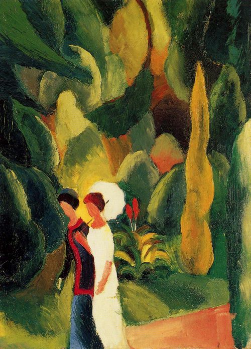 Macke, August: Frauen im Park (mit wei�em Schrim)
