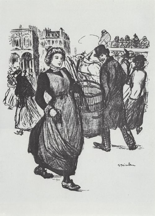 Steinlen, Theophile Alexandre: Junge Frau beim Einkauf