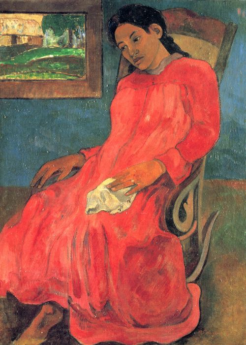 Gauguin, Paul: Frau im rotem Kleid