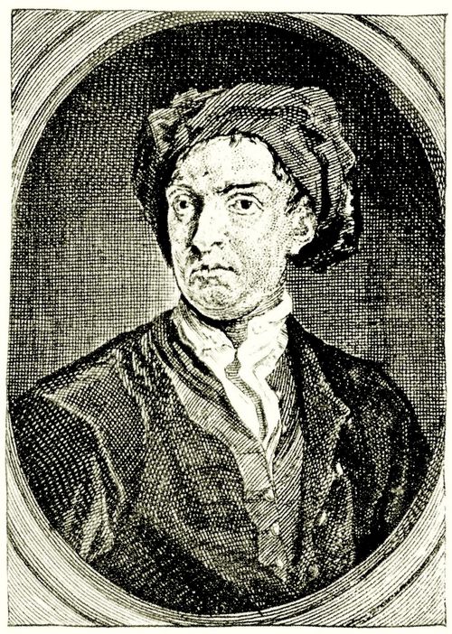 Hogarth, William: Kleine Illustration zu Samuel Butlers »Hudibras«, Frontispiz: Portr�t Samuel Butlers
