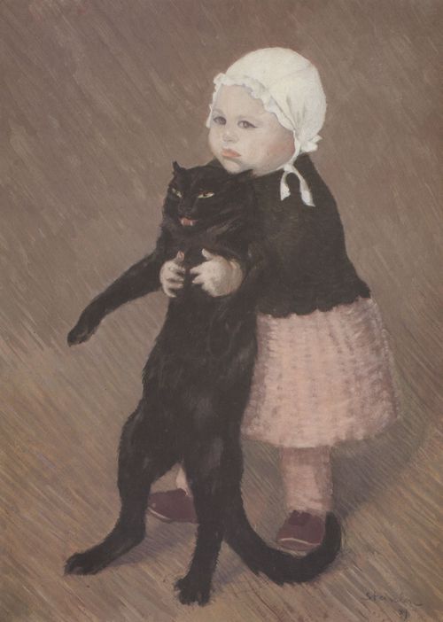 Steinlen, Theophile Alexandre: Kleines M�dchen mit Katze