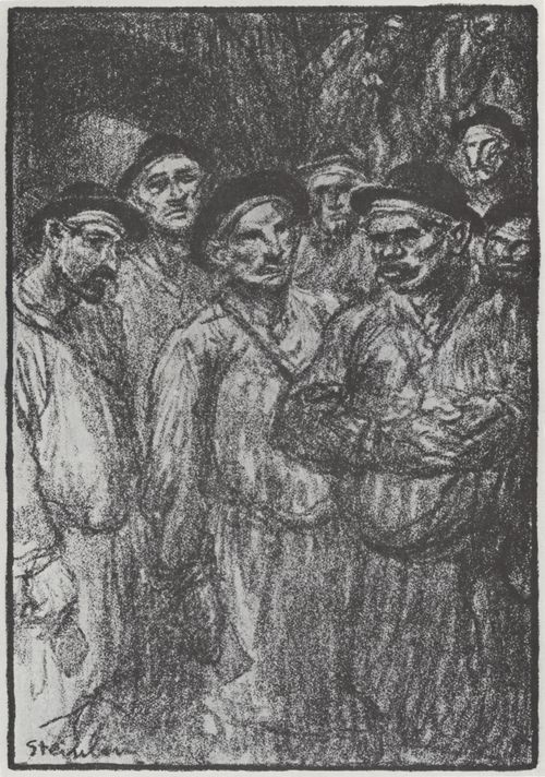 Steinlen, Theophile Alexandre: Einfahrende Bergleute