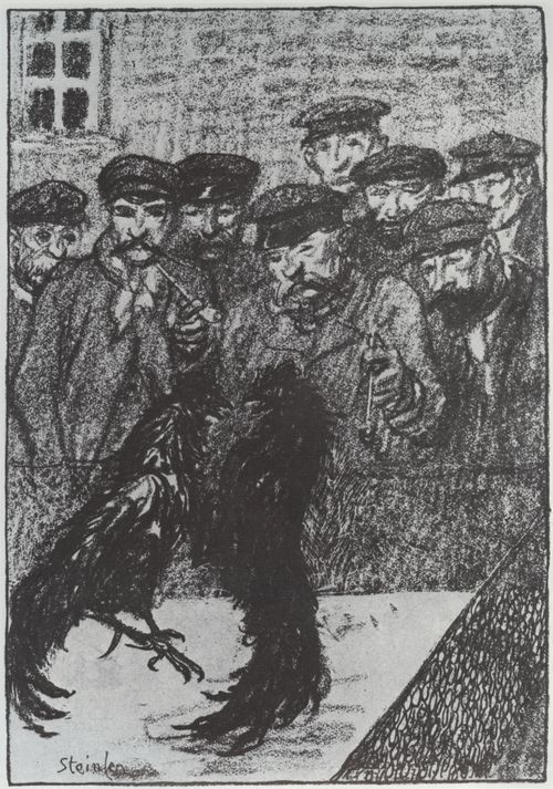 Steinlen, Theophile Alexandre: Hahnenkampf
