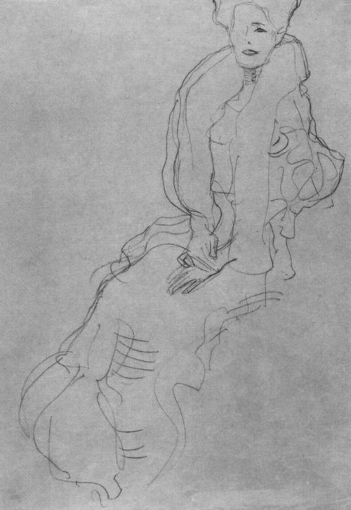 Klimt, Gustav: Sitzende Dame, das Gesicht dem Betrachter zugewendet