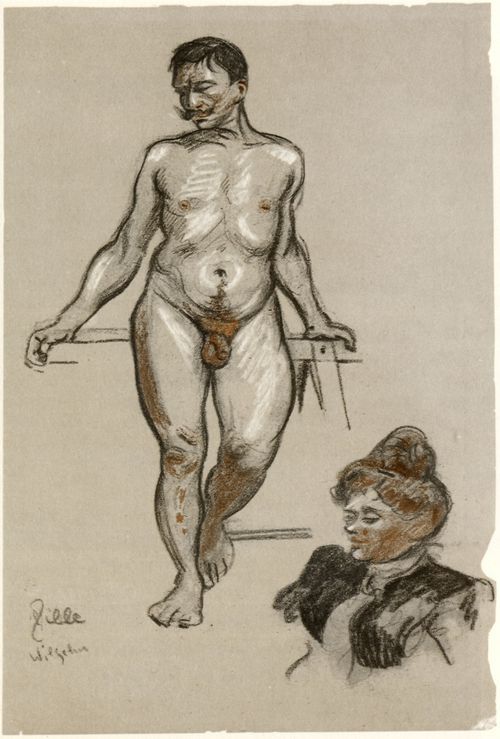Zille, Heinrich: M�nnlicher Akt, Wilhelm Zwoo