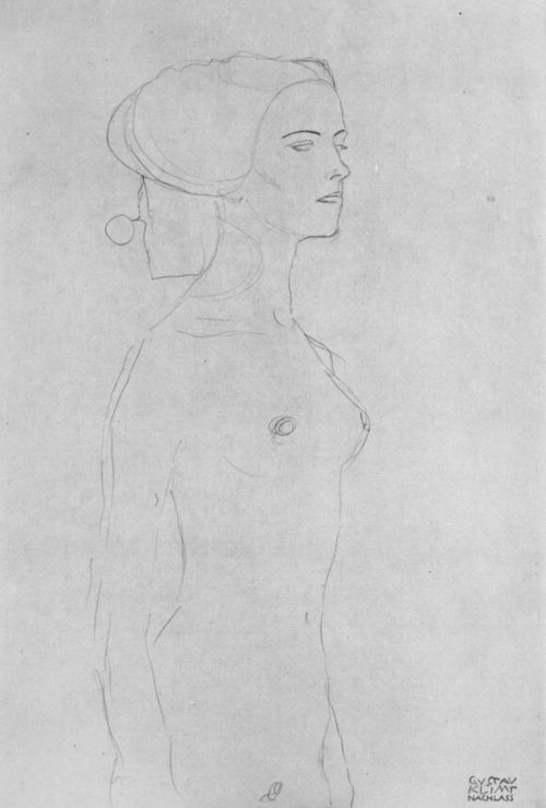 Klimt, Gustav: Halbbild einer nach rechts Schreitenden (Akt)