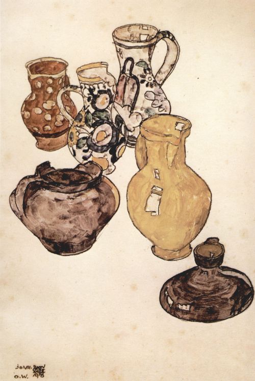 Schiele, Egon: Steingutgeschirr