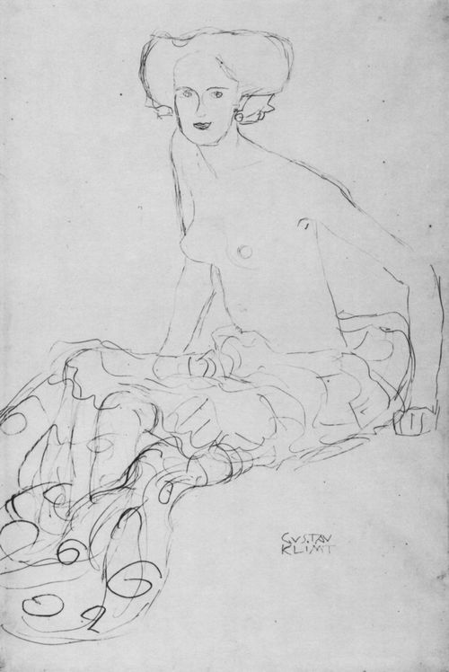 Klimt, Gustav: Sitzender Halbakt