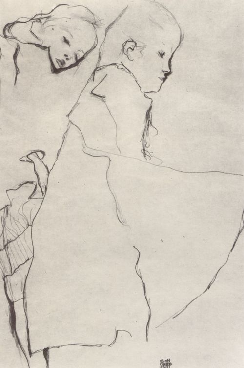 Schiele, Egon: Schlafende M�dchen