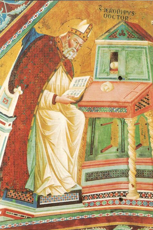 Giotto di Bondone: Fresken in der Kirche San Francesco in Assisi, Szene: Die Kirchenv�ter, Detail des Hl. Hieronymus