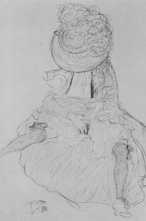 Klimt, Gustav: Sitzende mit Hut, der das Gesicht verdeckt