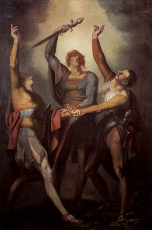 F�ssli, Johann Heinrich: Die drei Eidgenossen beim Schwur auf den R�tli (R�tlischwur)