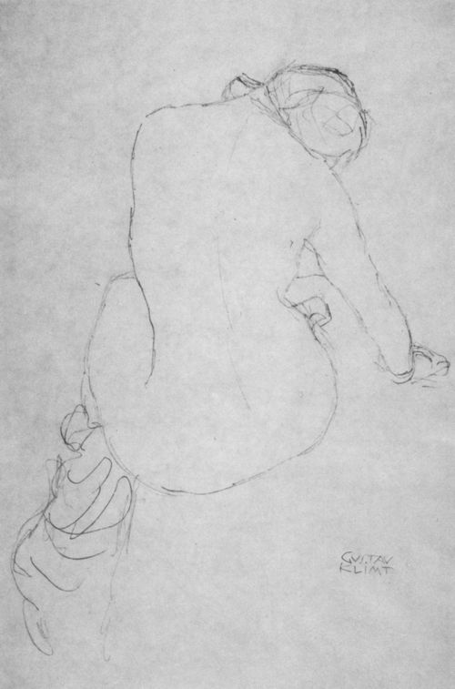 Klimt, Gustav: Sitzender weiblicher R�ckenakt