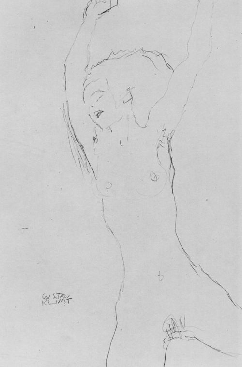 Klimt, Gustav: M�dchenakt mit erhobenen Armen