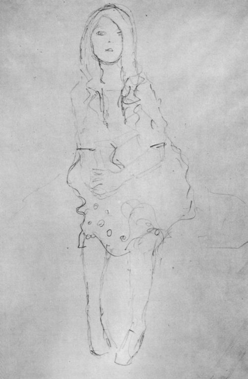 Klimt, Gustav: Sitzendes M�dchen
