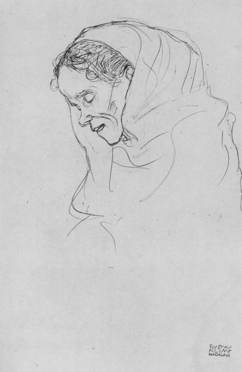 Klimt, Gustav: Kopf einer alten Frau im Profil