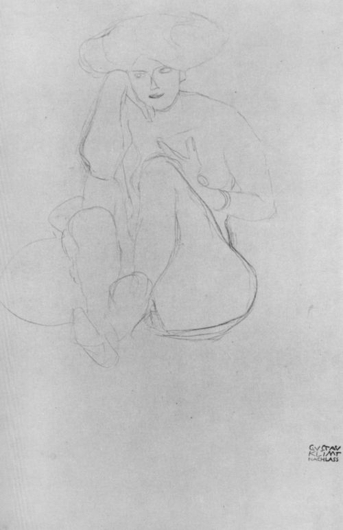 Klimt, Gustav: Sitzender Akt von vorne