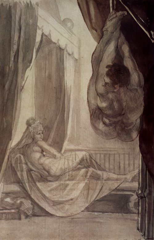 F�ssli, Johann Heinrich: Brunhilde beobachtet Gunther