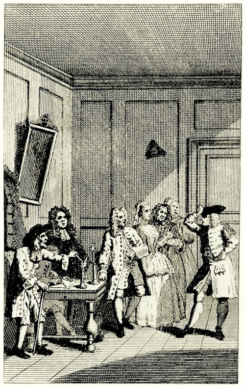 Hogarth, William: Frontispiz zu Molli�res »Der Geizige«