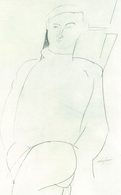 Modigliani, Amedeo: Bildniszeichnung Jacques Lipchitz