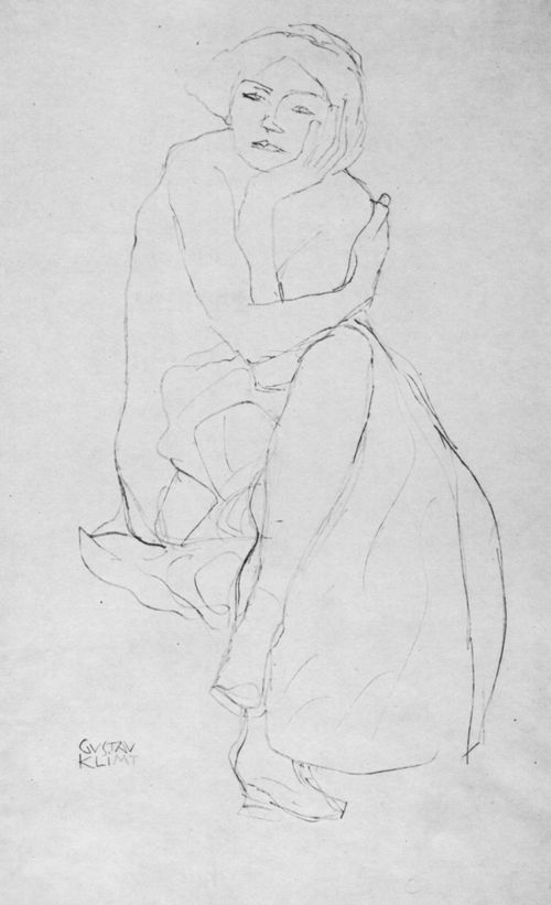 Klimt, Gustav: Sitzender Halbakt