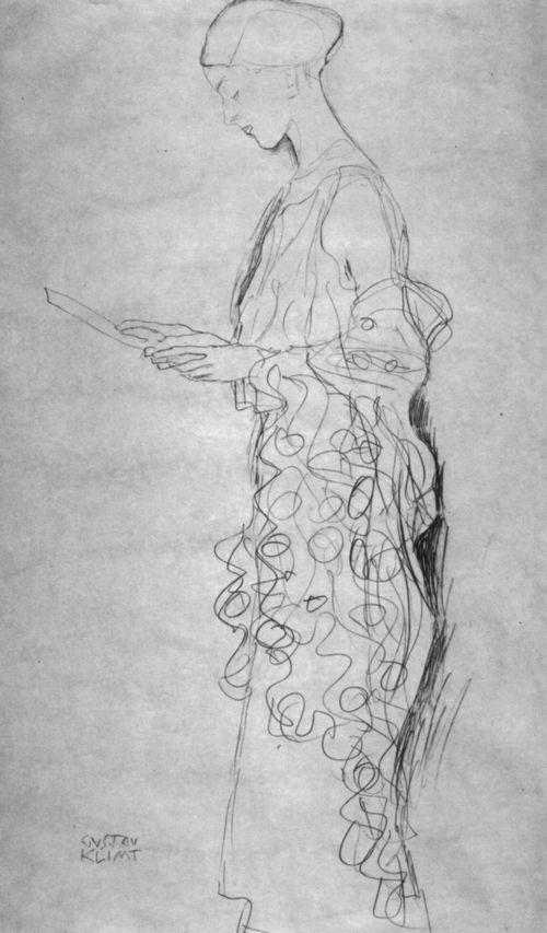Klimt, Gustav: Lesendes M�dchen im Profil