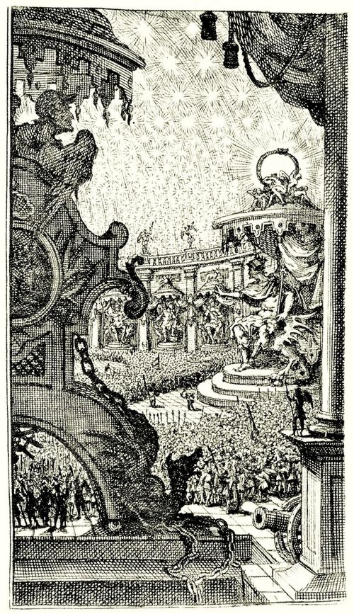 Hogarth, William: Illustration zu John Miltons »Das verlorene Paradies«, H�llische Versammlung