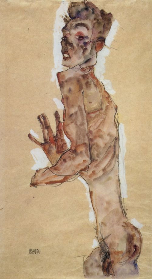 Schiele, Egon: Akt, Selbstportr�t