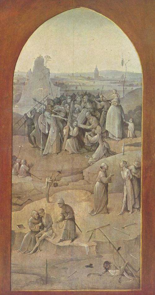 Bosch, Hieronymus: Antoniusaltar, Triptychon, rechter Au�enfl�gel: Kreuztragung