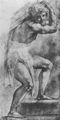 Raffael: Kr�nung Karl des Gro�en, Studie, Tr�gerfigur