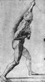 Raffael: Sala di Constantino, Studie f�r die »Konstantinschlacht«, M�nnerakt mit Schwert