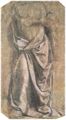 Leonardo da Vinci: Gewandstudie f�r eine stehende Figur in Frontalansicht