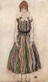 Schiele, Egon: Portr�t der Edith Schiele im gestreiften Kleid