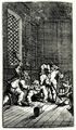 Hogarth, William: Kleine Illustration zu Samuel Butlers »Hudibras«, Hudibras wird von b�sen Geistern katechisiert