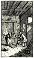 Hogarth, William: Illustration zu Charles Gildons »Neue Metamorphosen«, Die Hexe Invidiosa befreit Fantasio aus einer Truhe