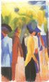 Macke, August: Spazierg�nger unter B�umen