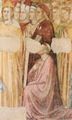 Giotto di Bondone: Das J�ngste Gericht, Detail der Auserw�hlten, darunter ein Bildnis Dante