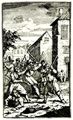 Hogarth, William: Kleine Illustration zu Samuel Butlers »Hudibras«, Hudibras wird von Trulla �berw�ltigt