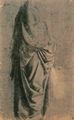 Leonardo da Vinci: Gewandstudie f�r eine stehende Figur im Profil nach rechts