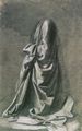 Leonardo da Vinci: Gewandstudie f�r eine nach links gewendete kniende Figur