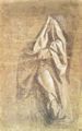 Leonardo da Vinci: Gewandstudie f�r eine stehende Figur in Frontalansicht