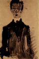 Schiele, Egon: Selbstportr�t im schwarzen Gewand