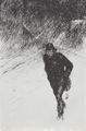 Steinlen, Theophile Alexandre: Mann im Schnee