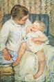 Cassatt, Mary: Mutter beim Waschen des m�den Kindes