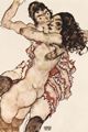 Schiele, Egon: Frauenpaar (Sich umarmende Frauen)