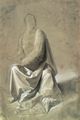 Leonardo da Vinci: Gewandstudie f�r eine sitzende Figur in Frontalansicht