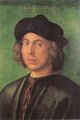 D�rer, Albrecht: Portr�t eines jungen Mannes vor gr�nem Hintergrund